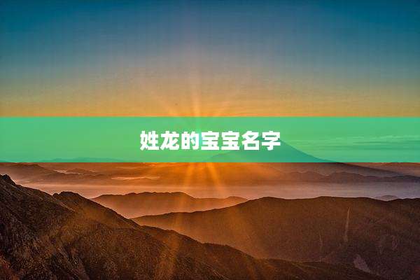 姓龙的宝宝名字