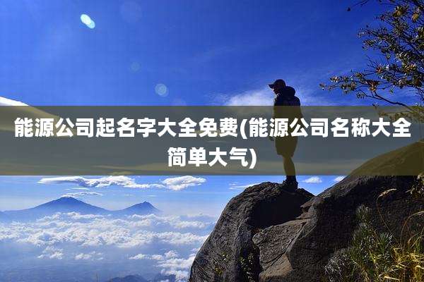 能源公司起名字大全免费(能源公司名称大全简单大气)