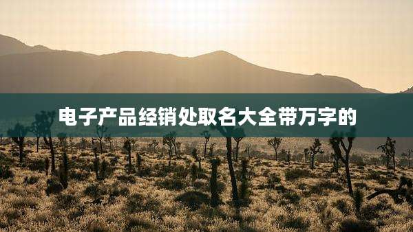 电子产品经销处取名大全带万字的