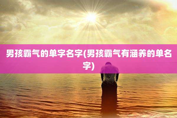 男孩霸气的单字名字(男孩霸气有涵养的单名字)