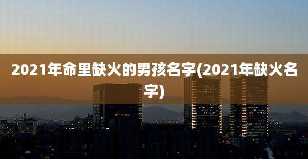2021年命里缺火的男孩名字(2021年缺火名字)