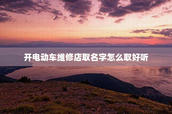 开电动车维修店取名字怎么取好听
