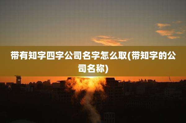 带有知字四字公司名字怎么取(带知字的公司名称)