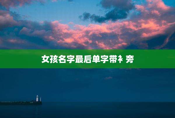 女孩名字最后单字带衤旁