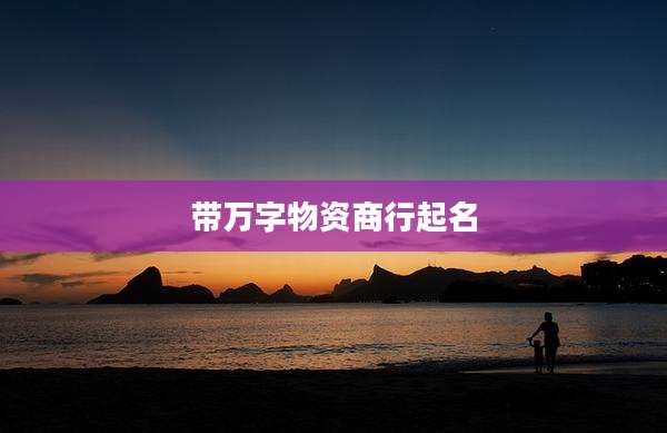带万字物资商行起名