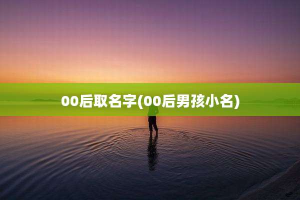 00后取名字(00后男孩小名)