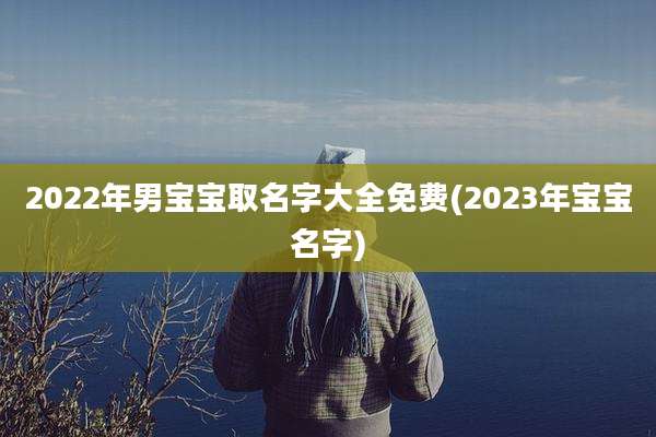 2022年男宝宝取名字大全免费(2023年宝宝名字)