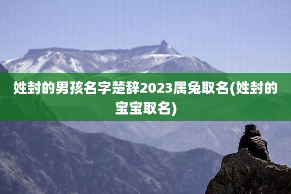 姓封的男孩名字楚辞2023属兔取名(姓封的宝宝取名)