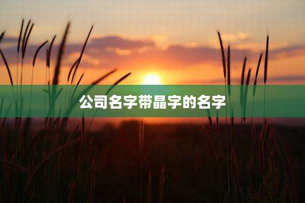 公司名字带晶字的名字