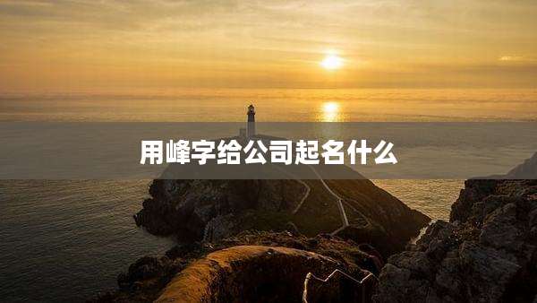 用峰字给公司起名什么