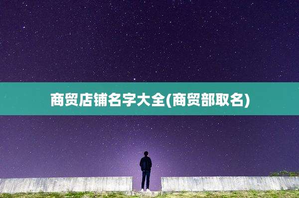 商贸店铺名字大全(商贸部取名)