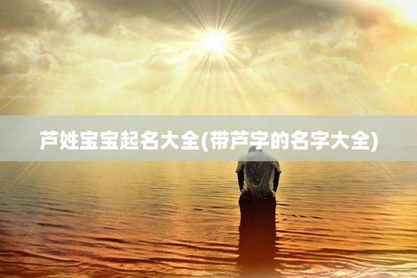 芦姓宝宝起名大全(带芦字的名字大全)