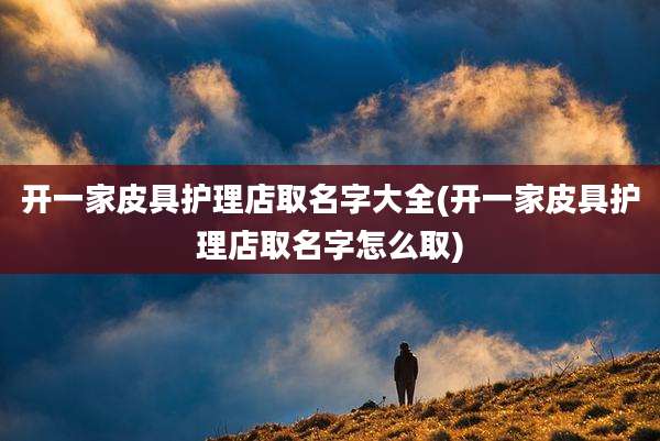 开一家皮具护理店取名字大全(开一家皮具护理店取名字怎么取)