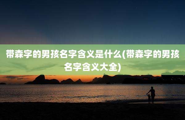 带森字的男孩名字含义是什么(带森字的男孩名字含义大全)