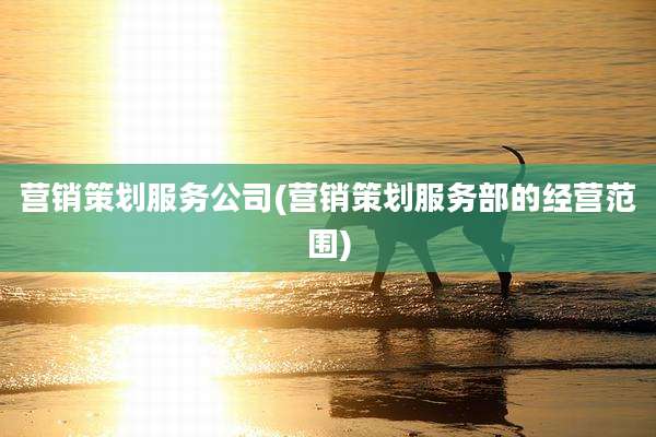营销策划服务公司(营销策划服务部的经营范围)