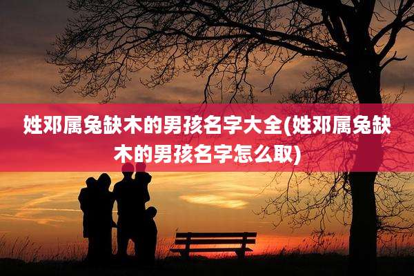 姓邓属兔缺木的男孩名字大全(姓邓属兔缺木的男孩名字怎么取)