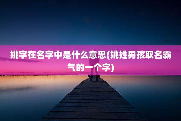 姚字在名字中是什么意思(姚姓男孩取名霸气的一个字)