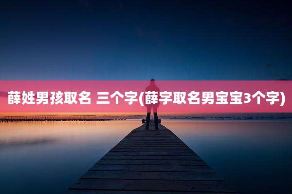 薛姓男孩取名 三个字(薛字取名男宝宝3个字)