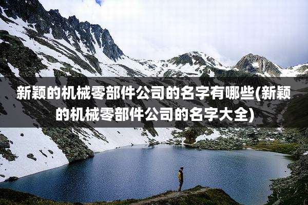 新颖的机械零部件公司的名字有哪些(新颖的机械零部件公司的名字大全)