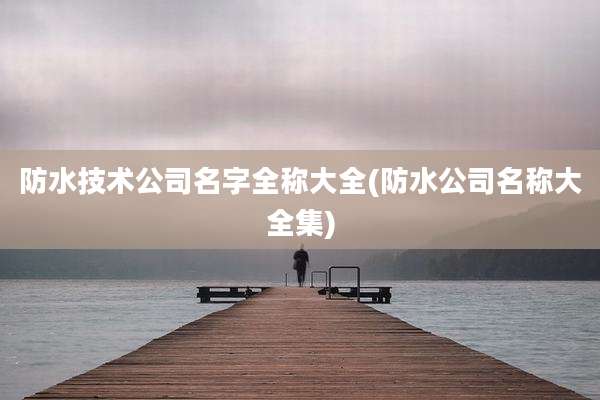 防水技术公司名字全称大全(防水公司名称大全集)