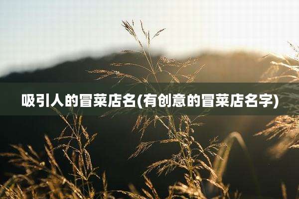 吸引人的冒菜店名(有创意的冒菜店名字)