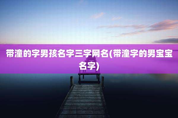 带潼的字男孩名字三字网名(带潼字的男宝宝名字)