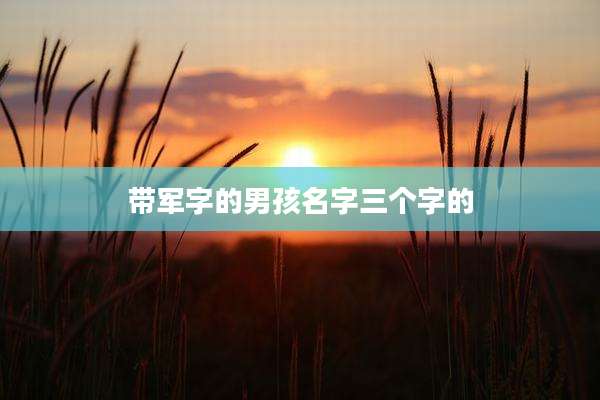 带军字的男孩名字三个字的