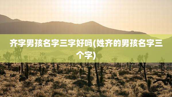 齐字男孩名字三字好吗(姓齐的男孩名字三个字)