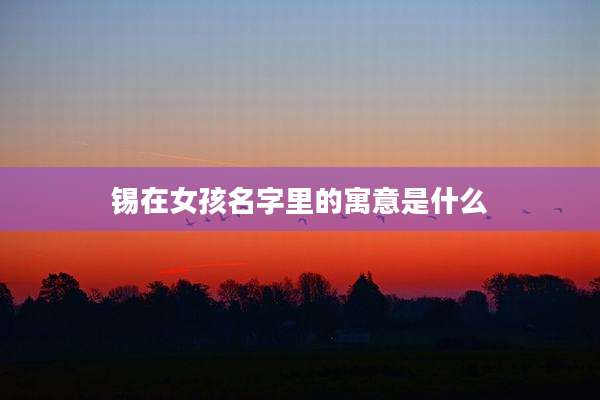 锡在女孩名字里的寓意是什么