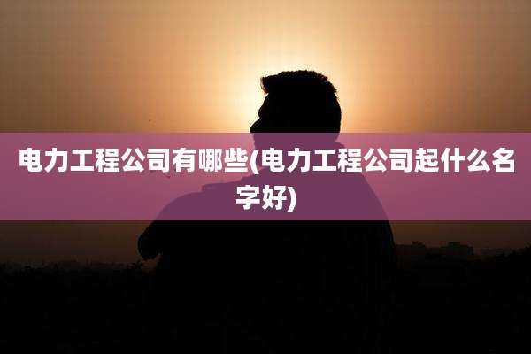 电力工程公司有哪些(电力工程公司起什么名字好)