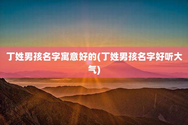 丁姓男孩名字寓意好的(丁姓男孩名字好听大气)