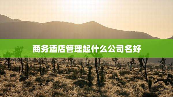 商务酒店管理起什么公司名好