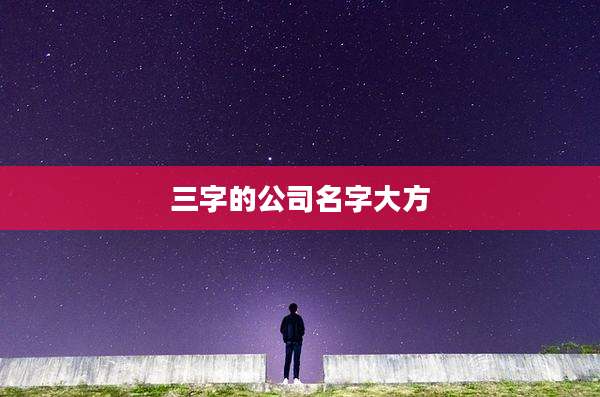 三字的公司名字大方