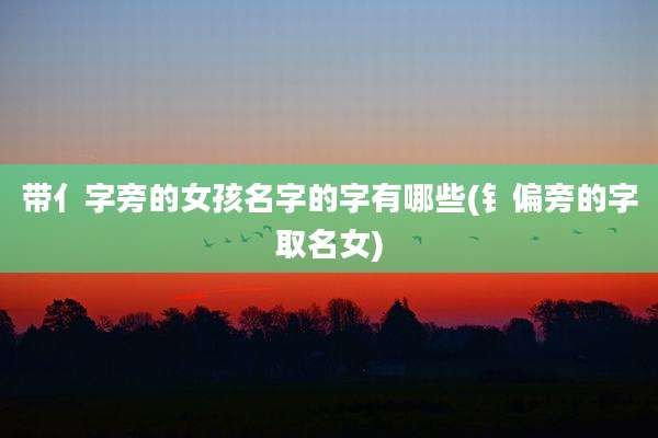 带亻字旁的女孩名字的字有哪些(钅偏旁的字取名女)