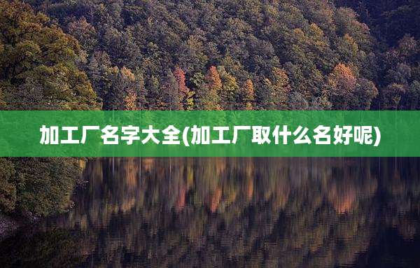 加工厂名字大全(加工厂取什么名好呢)