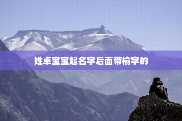 姓卓宝宝起名字后面带榆字的