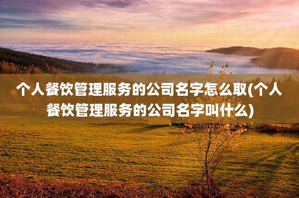 个人餐饮管理服务的公司名字怎么取(个人餐饮管理服务的公司名字叫什么)
