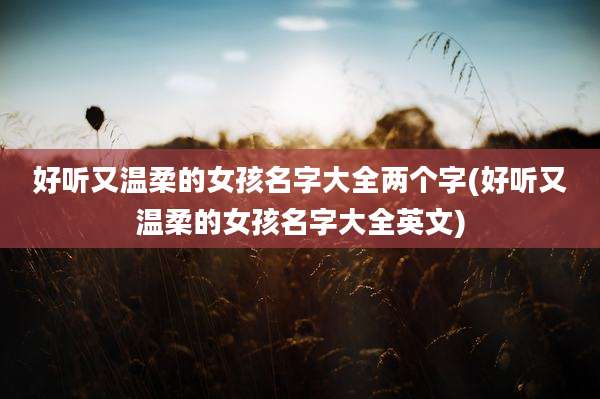 好听又温柔的女孩名字大全两个字(好听又温柔的女孩名字大全英文)