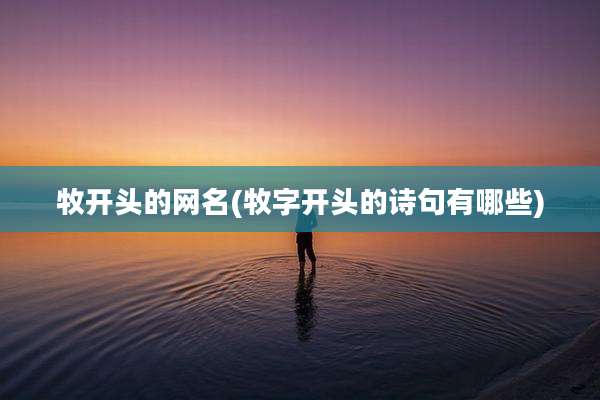 牧开头的网名(牧字开头的诗句有哪些)