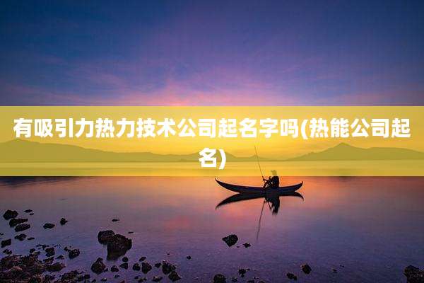 有吸引力热力技术公司起名字吗(热能公司起名)