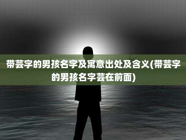 带芸字的男孩名字及寓意出处及含义(带芸字的男孩名字芸在前面)