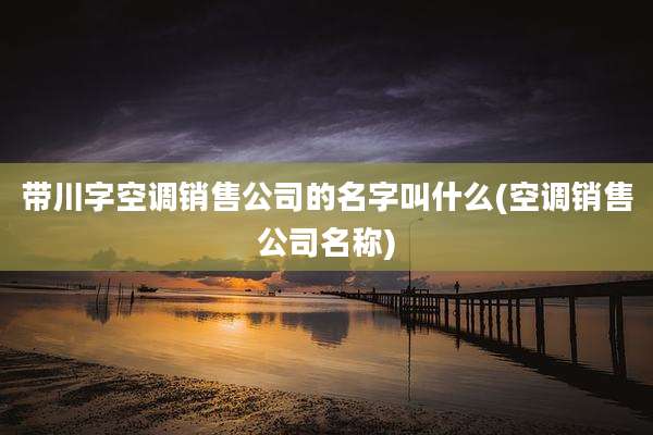 带川字空调销售公司的名字叫什么(空调销售公司名称)