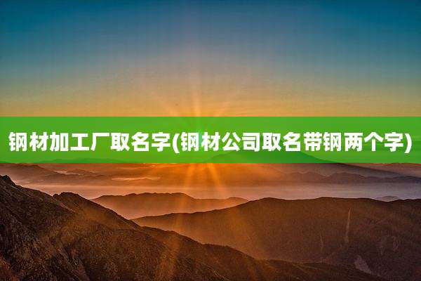 钢材加工厂取名字(钢材公司取名带钢两个字)