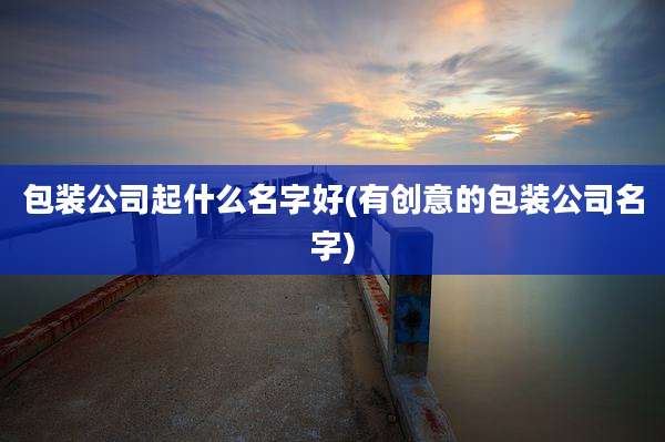 包装公司起什么名字好(有创意的包装公司名字)