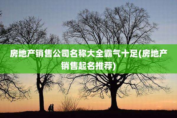 房地产销售公司名称大全霸气十足(房地产销售起名推荐)