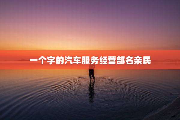 一个字的汽车服务经营部名亲民