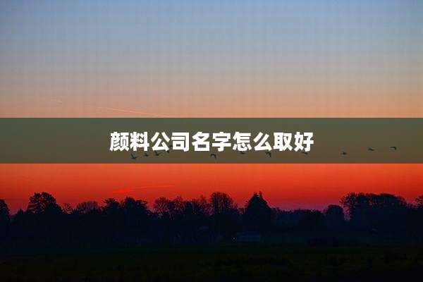 颜料公司名字怎么取好