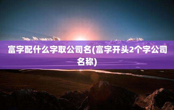 富字配什么字取公司名(富字开头2个字公司名称)
