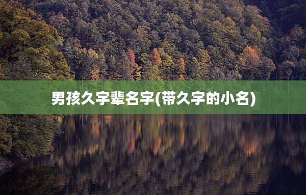 男孩久字辈名字(带久字的小名)
