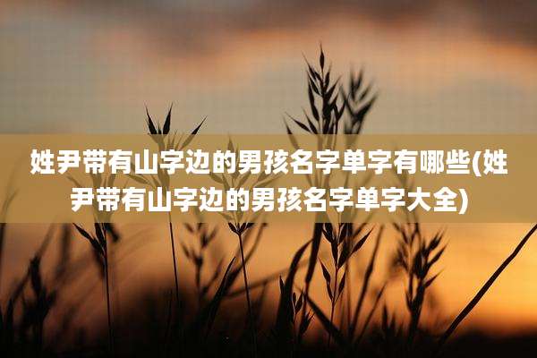姓尹带有山字边的男孩名字单字有哪些(姓尹带有山字边的男孩名字单字大全)